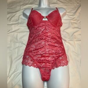Marilyn Monroe teddy bodysuit pink lace size M